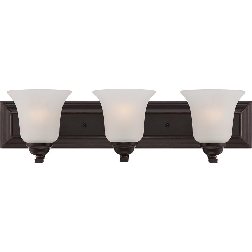 Nuvo Lighting 60/5693  Elizabeth - 3 Light Vanity Fixture with Frosted Glass in Sudbury Bronze Finish